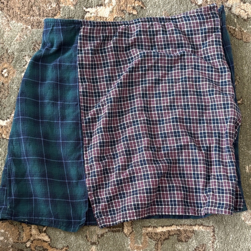 American Eagle Outfitters Checkered Mini Skirt - Blue and Red
